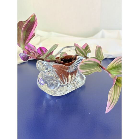 Cristal Christmas Sleigh 24%Lead Crystal Glass Beautiful Cut Details - Picture 8 of 15